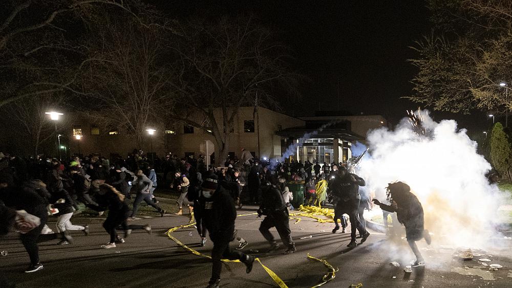 Protesters confront police near Minneapolis after black man shot