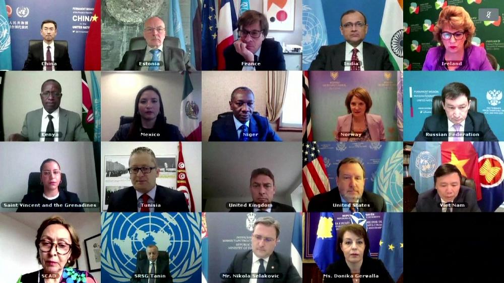 Russia interrupts UN Security Council video meeting to protest over Kosovo flag