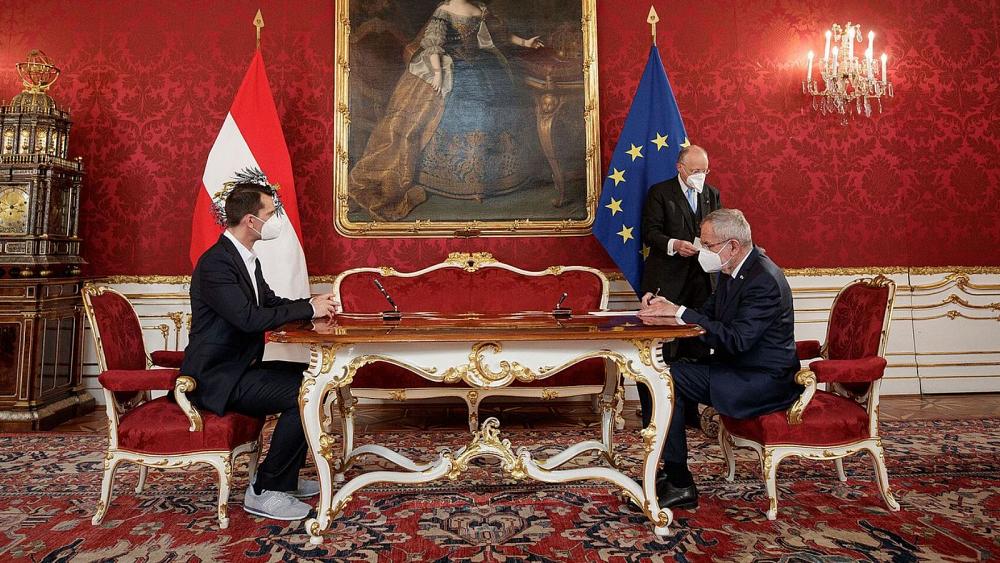 Austria's new health minister wears trainers at swearing-in ceremony