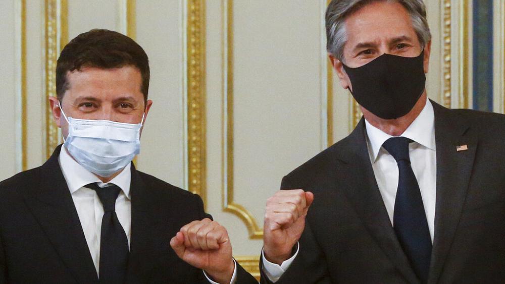 'We look to Russia to stop its dangerous and aggressive actions' Blinken says in Kyiv