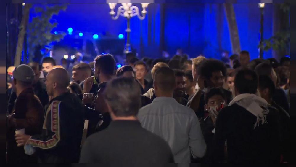 Police break up crowds in Barcelona after state of emergency lifted