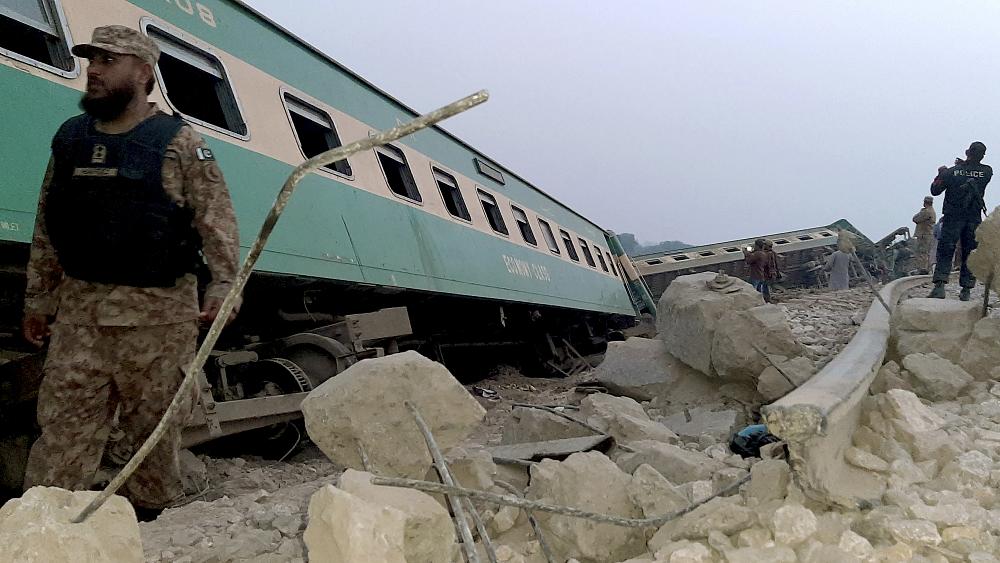 Dozens of people die after two trains collide in southern Pakistan