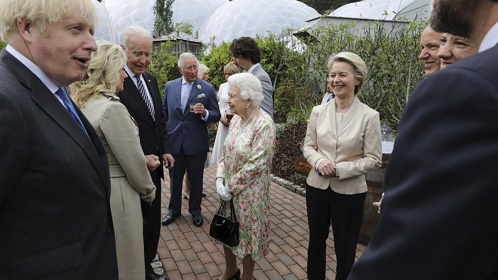 Queen Elizabeth hosts G7 leaders and spouses at Cornwall's Eden Project eco-tourism site